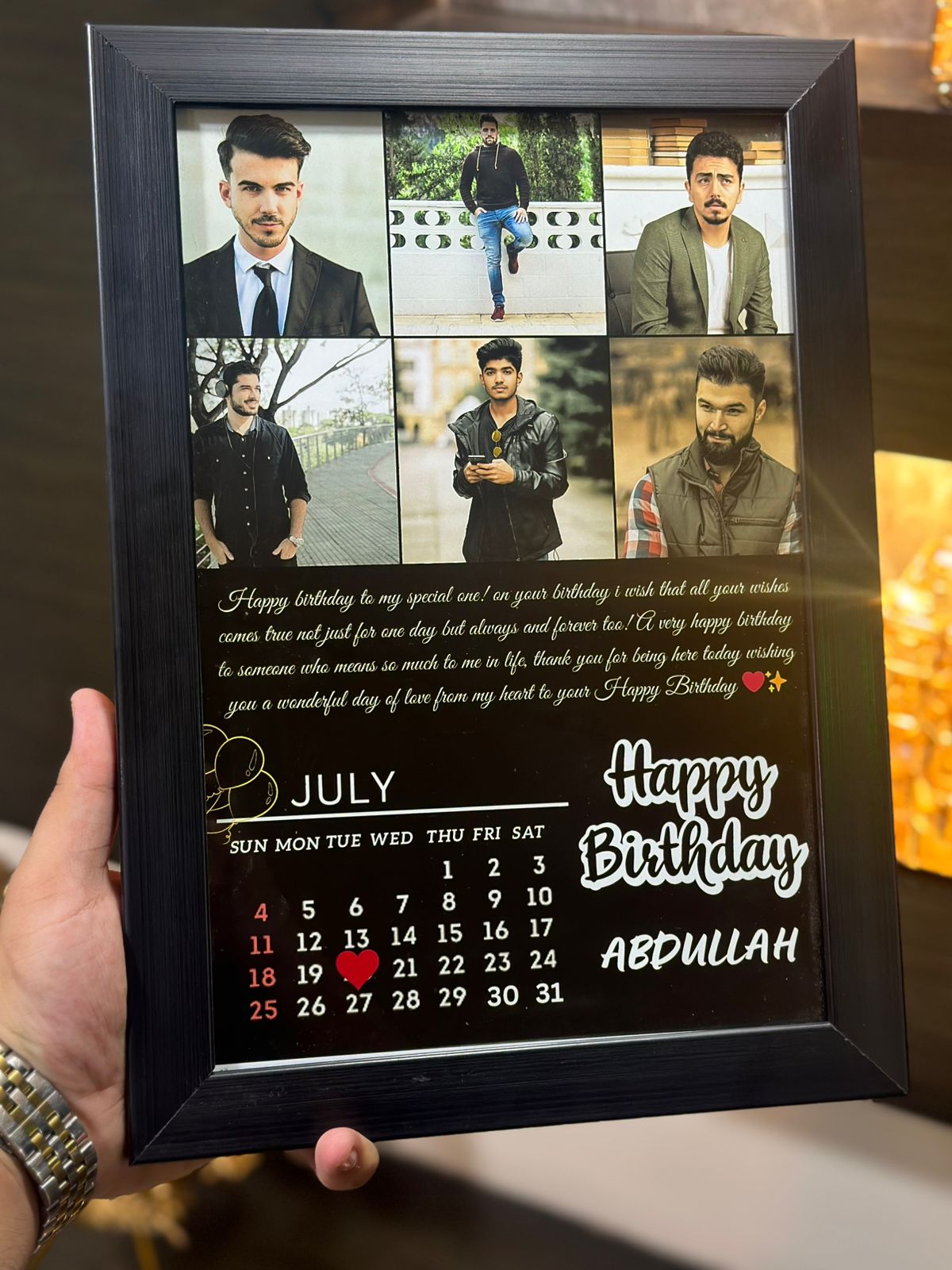 Customize 6 Pic Birthday Frame