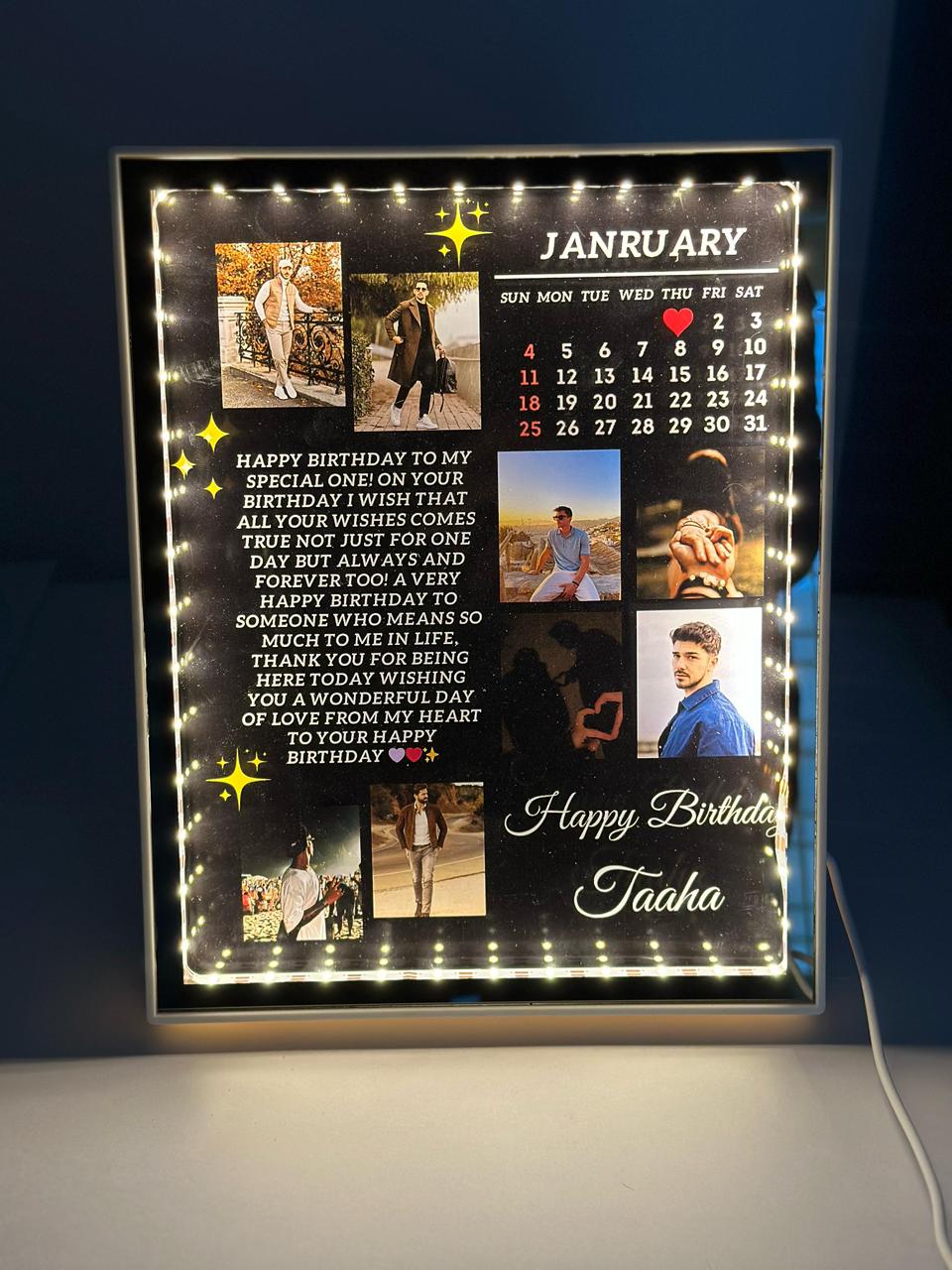 Customize Birthday Photo Light Frame